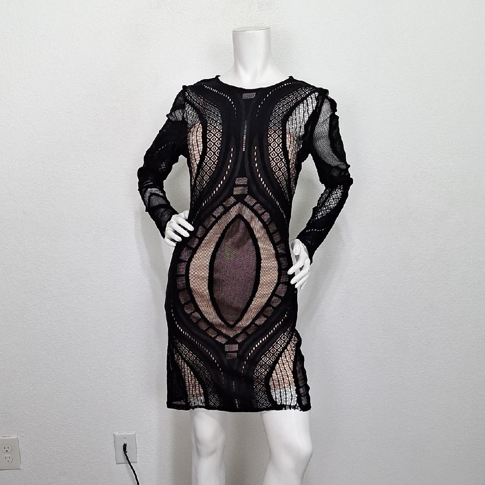 Shinestar NEW Black Lace Sheer Whimsigoth Fairy Goth Bodycon Mini Dress Size XL